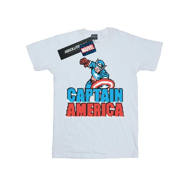 Marvel Girls Captain America Pixelated Cotton T-Shirt