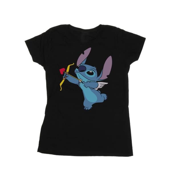 Disney Womens/Ladies Lilo And Stitch Stitch Cupid Valentines Cotton T-Shirt