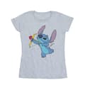 Miniatyrbillede 1 af 3: Disney Womens/Ladies Lilo And Stitch Stitch Cupid Valentines Cotton T-Shirt