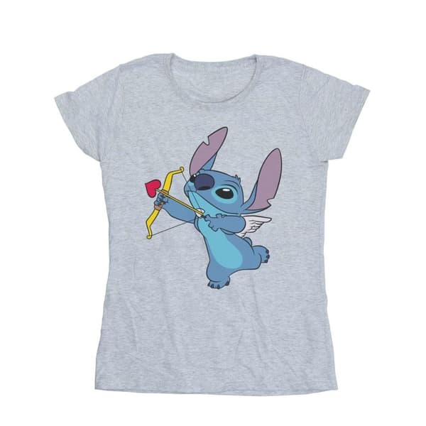 Disney Womens/Ladies Lilo And Stitch Stitch Cupid Valentines Cotton T-Shirt