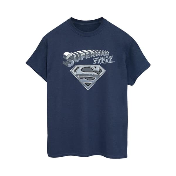 DC Comics Womens/Ladies Superman The Man Of Steel Cotton Boyfriend T-Shirt