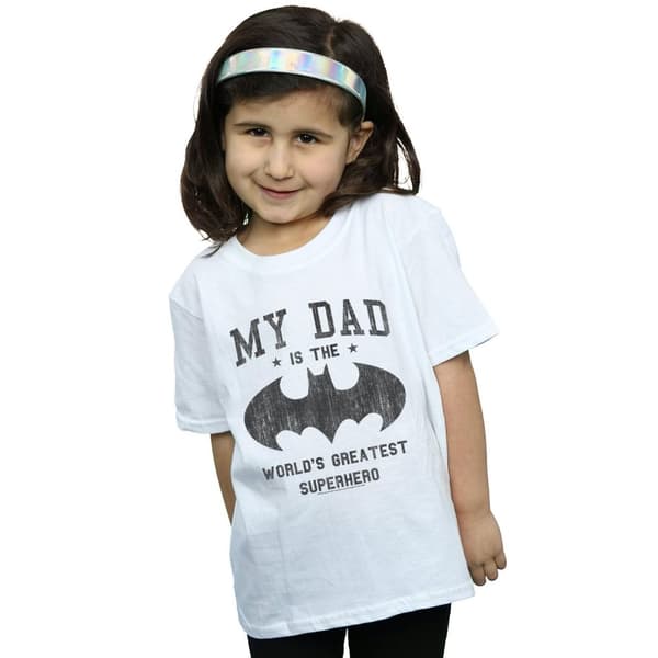 DC Comics Girls Batman My Dad Is A Superhero Cotton T-Shirt