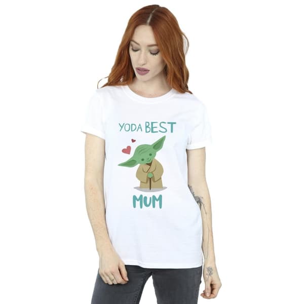 Star Wars Dam/Tjej Yoda - bästa mamma - pojkvänströja i bomull