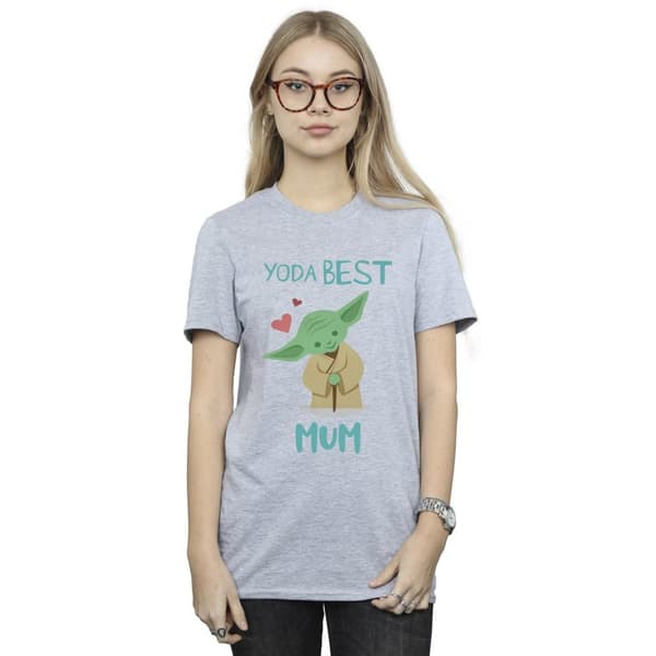 Star Wars Dam/Tjej Yoda - bästa mamma - pojkvänströja i bomull