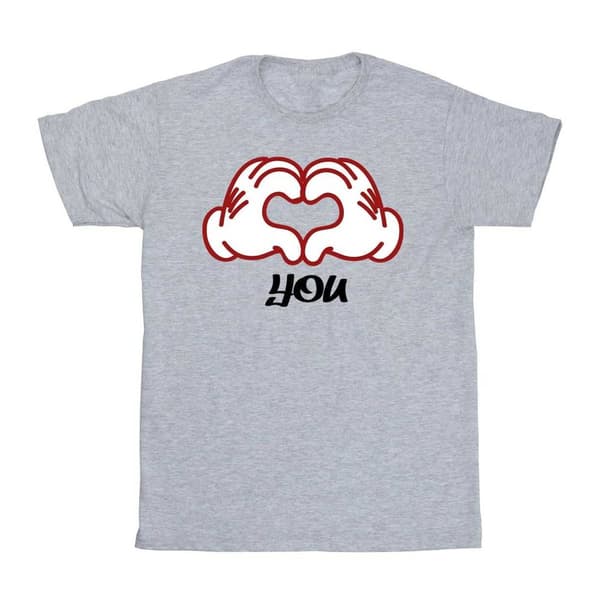 Disney Mens Musse Pigg Love You Hands T-shirt