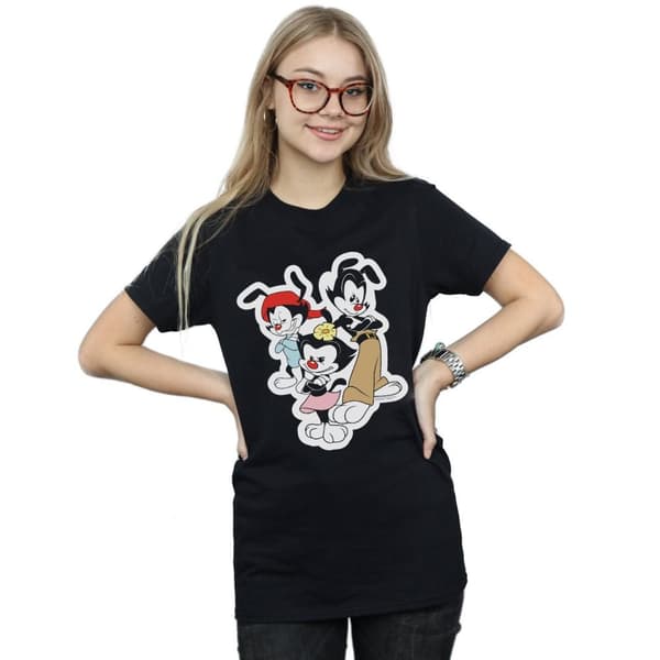 Animaniacs Womens/Ladies Dot Wakko And Yakko Cotton Boyfriend T-Shirt
