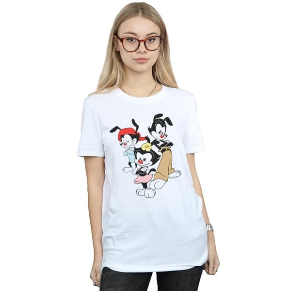 Animaniacs Dam/dam Dot Wakko And Yakko Boyfriend T-shirt i bomull