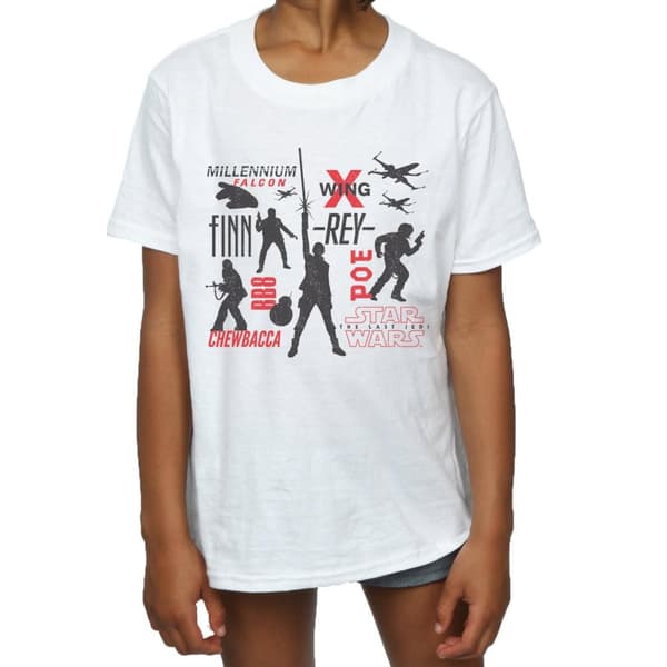 Star Wars Girls The Last Jedi Rebellion Silhouettes Cotton T-Shirt