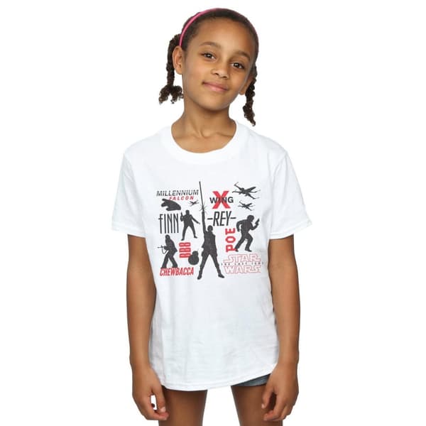 Star Wars Girls The Last Jedi Rebellion Silhouettes Cotton T-Shirt