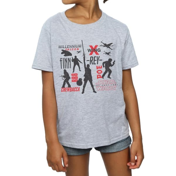 Star Wars Girls The Last Jedi Rebellion Silhouettes Cotton T-Shirt