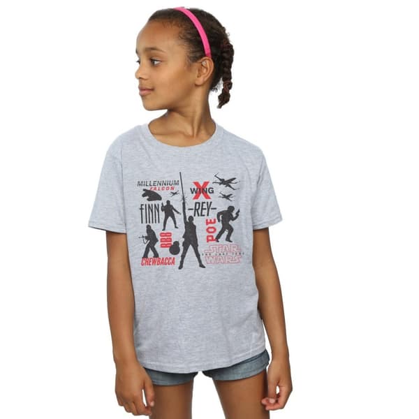 Star Wars Girls The Last Jedi Rebellion Silhouettes Cotton T-Shirt