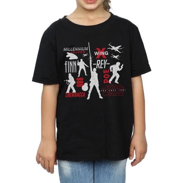 Star Wars Girls The Last Jedi Rebellion Silhouettes Cotton T-Shirt