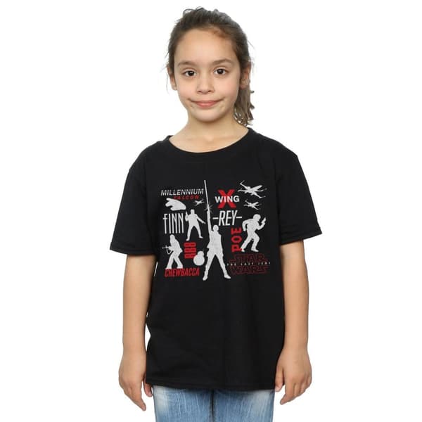 Star Wars Girls The Last Jedi Rebellion Silhouettes Cotton T-Shirt