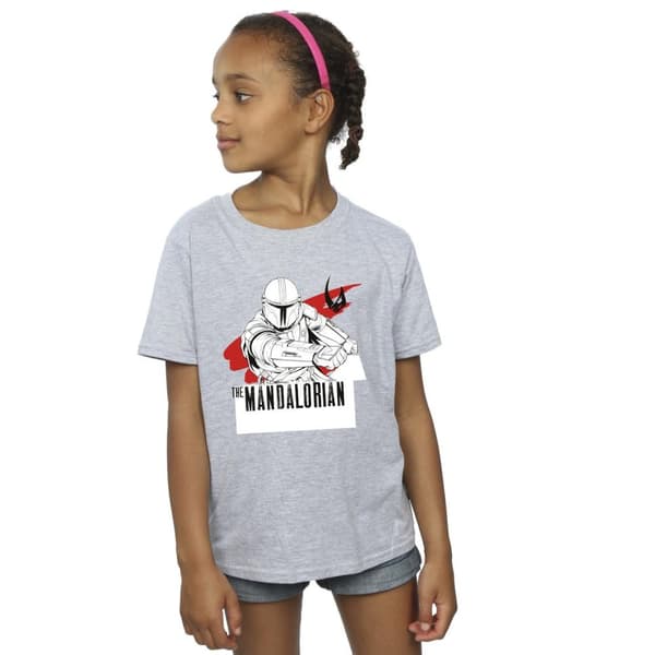 Star Wars Mandalorian Mando skjuter T-shirt i bomull för flickor
