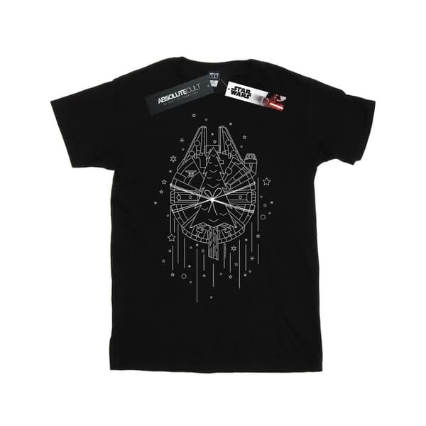 Star Wars Millennium Falcon - T-shirt i bomull med julgransleverans för flickor Black 9-11 Years