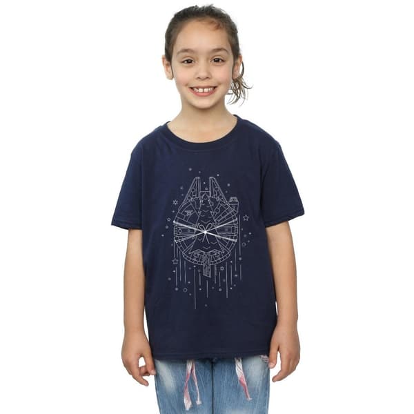 Star Wars Millennium Falcon - T-shirt i bomull med julgransleverans för flickor