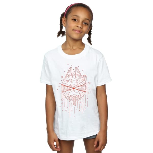 Star Wars Millennium Falcon - T-shirt i bomull med julgransleverans för flickor