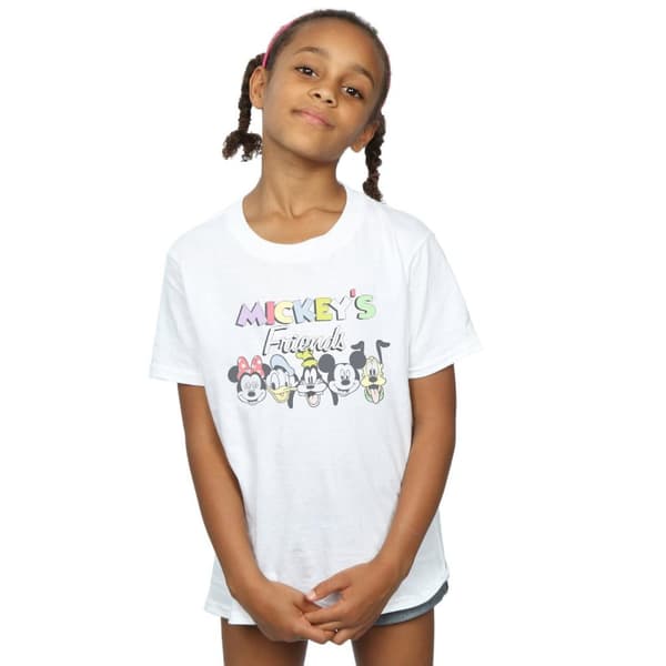 Disney Girls Mickey Mouse Friends Faded Nostalgia Cotton T-Shirt