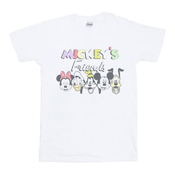 Disney Girls Mickey Mouse Friends Faded Nostalgia Cotton T-Shirt White 12-13 Years