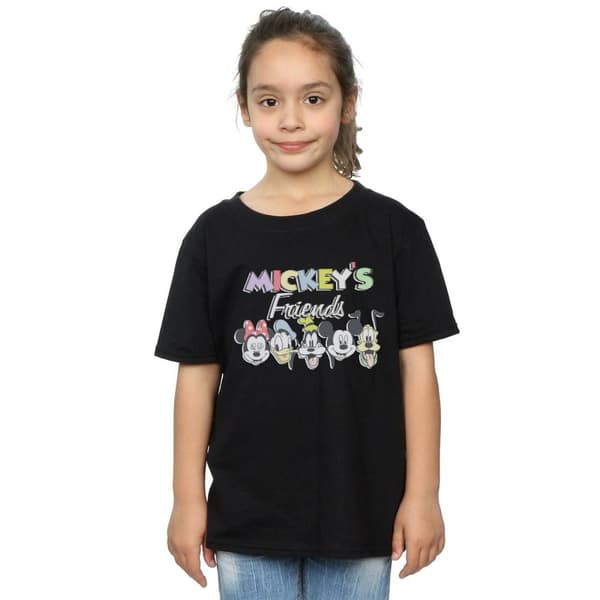 Disney Girls Mickey Mouse Friends Faded Nostalgia Cotton T-Shirt