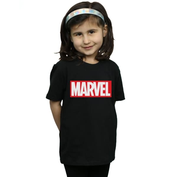 Marvel Comics Girls Classic Logo Cotton T-Shirt
