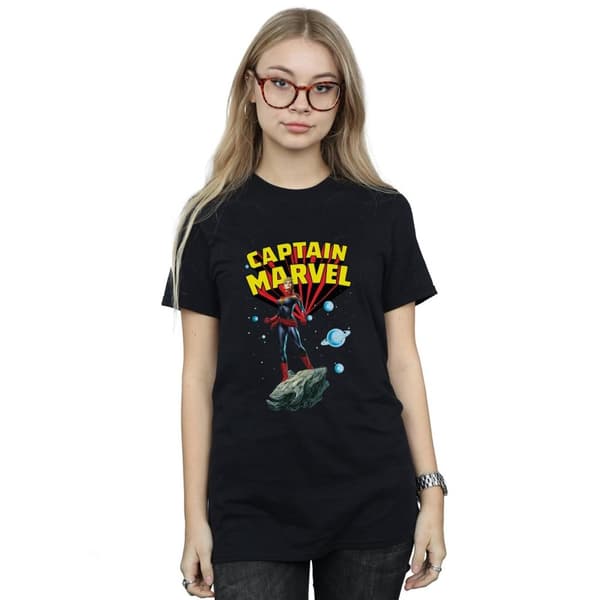 Marvel Womens/Ladies Captain Marvel Space Pose Cotton Boyfriend T-Shirt
