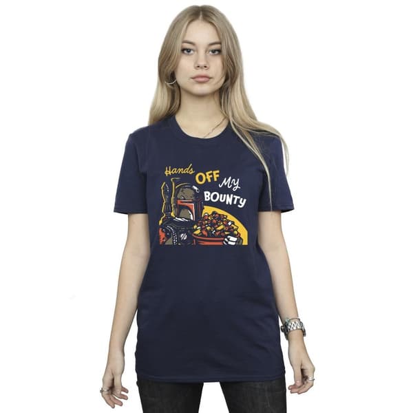 Star Wars Womens/Ladies Boba Fett Hands Off My Bounty Cotton Boyfriend T-Shirt