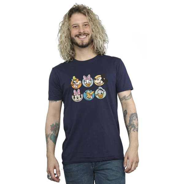 Disney Mens Mickey Mouse And Friends Faces T-Shirt