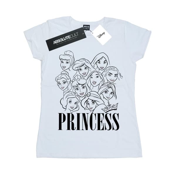 Disney Womens/Ladies Princess Multi Faces Cotton T-Shirt
