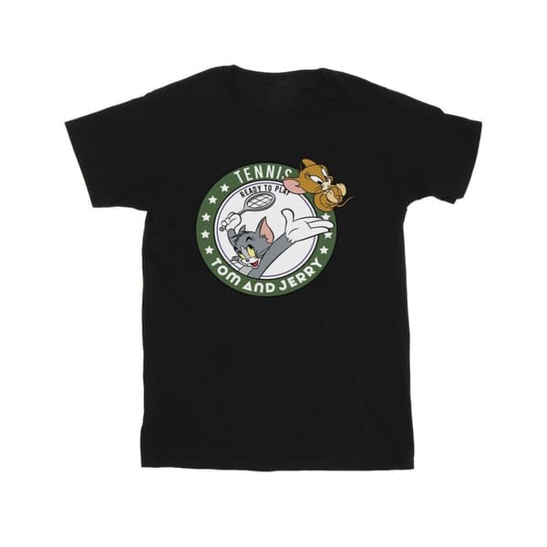 Tom And Jerry Mens Tennis Ready To Play T-Shirt
