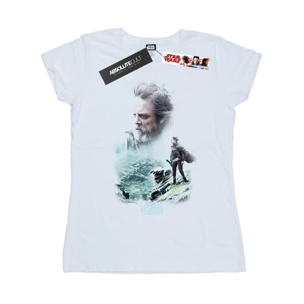 Star Wars Womens/Ladies The Last Jedi Luke And Rey Cotton T-Shirt White XXL