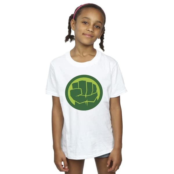 Marvel Girls Hulk Chest Logo Cotton T-Shirt