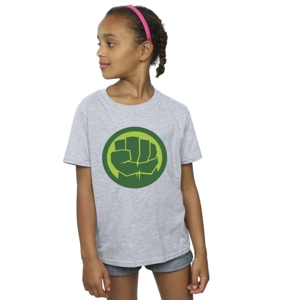 Marvel Girls Hulk Chest Logo Cotton T-Shirt