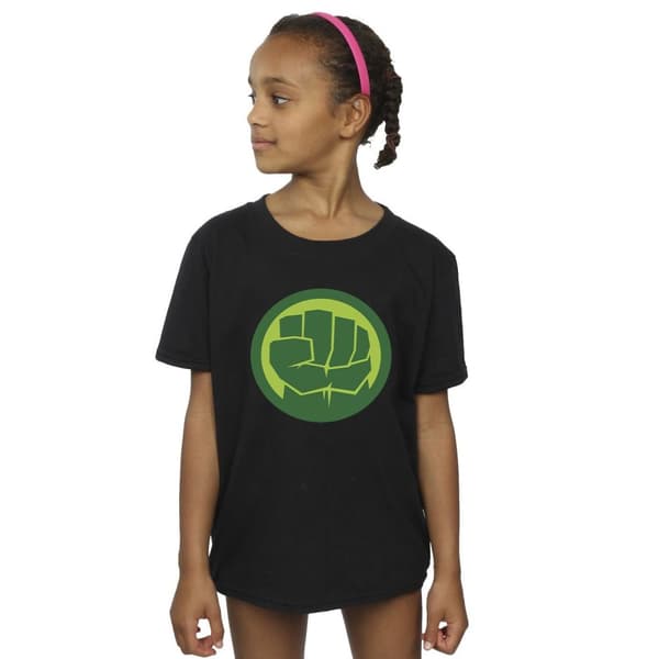 Marvel Girls Hulk Chest Logo Cotton T-Shirt