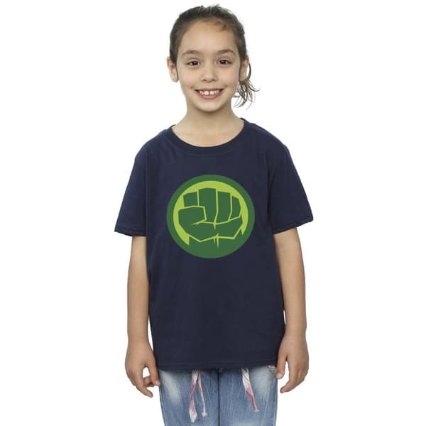 Marvel Girls Hulk Chest Logo Cotton T-Shirt