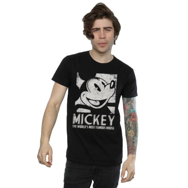 Disney Mens Mickey Mouse Most Famous T-Shirt