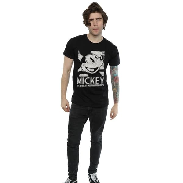 Disney Mens Mickey Mouse Most Famous T-Shirt