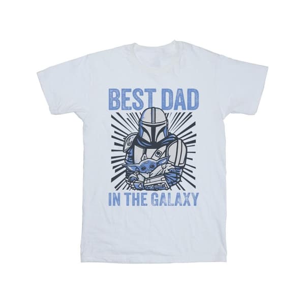 Star Wars Mens Mandalorian Best Dad Galaxy T-Shirt