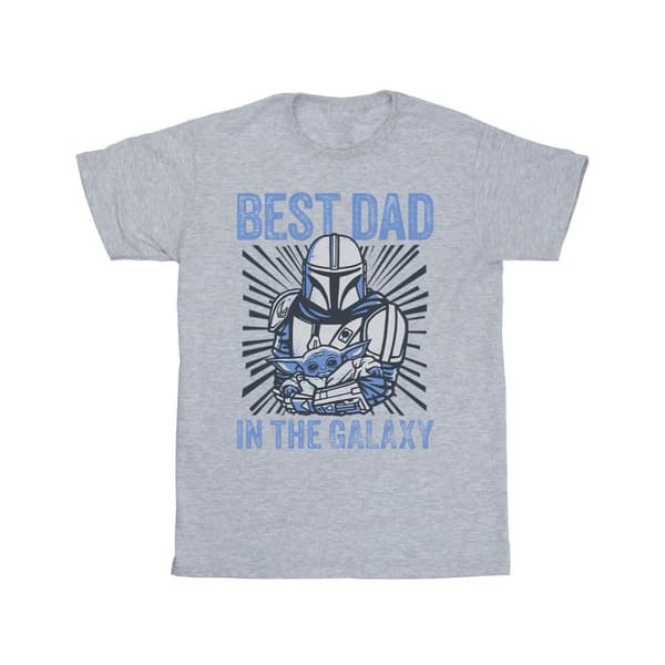 Star Wars Mens Mandalorian Best Dad Galaxy T-Shirt