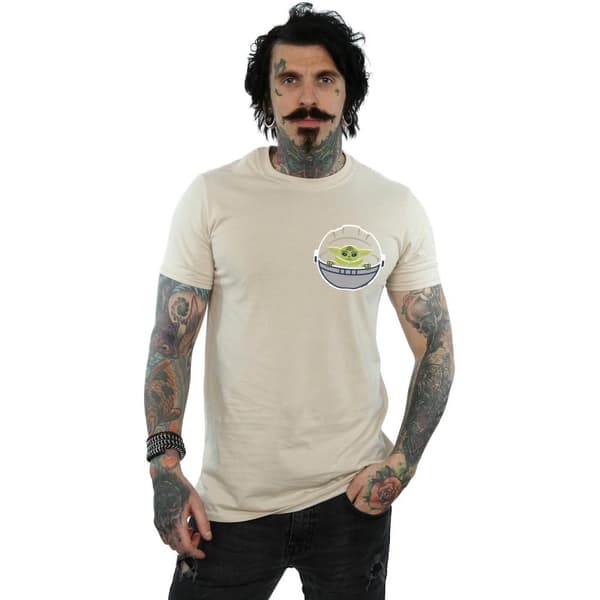 Star Wars The Mandalorian The Child Drawn T-shirt med brösttryck för herrar