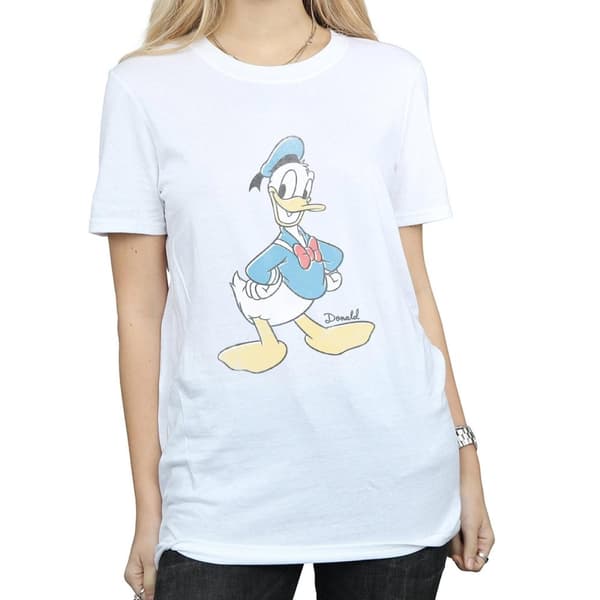 Disney Womens/Ladies Donald Duck Classic Donald Cotton Boyfriend T-Shirt