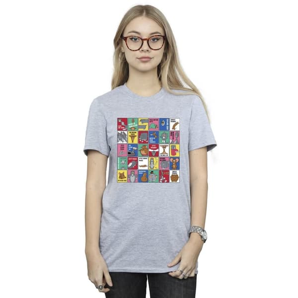 Tom And Jerry Dam/Tjej - Boyfriend-t-shirt i bomull med rutmönster