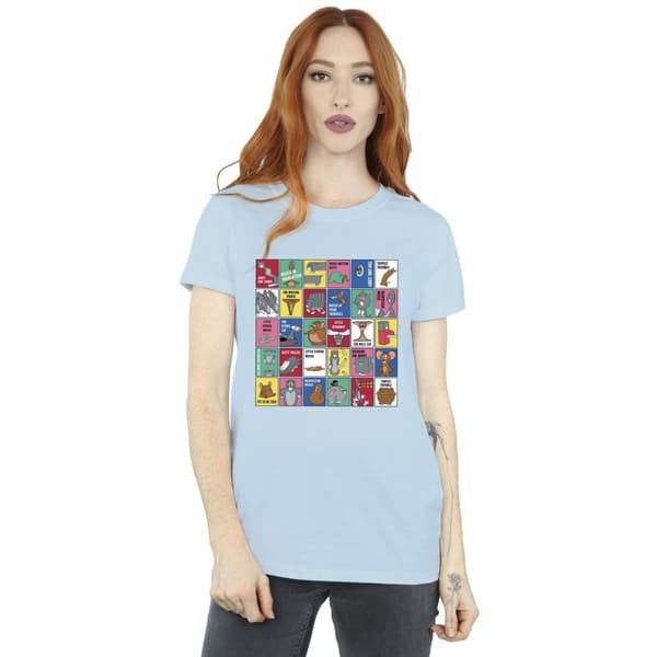 Tom And Jerry Womens/Ladies Grid Squares Cotton Boyfriend T-Shirt