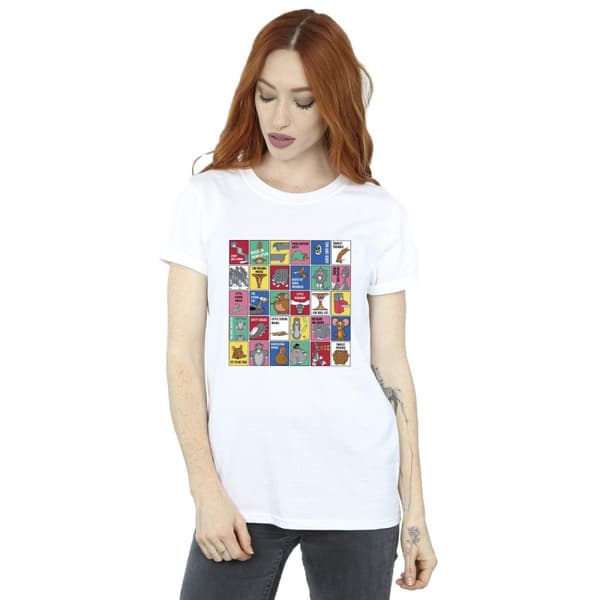 Tom And Jerry Dam/Tjej - Boyfriend-t-shirt i bomull med rutmönster
