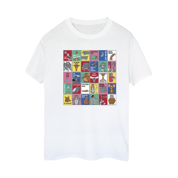 Tom And Jerry Dam/Tjej - Boyfriend-t-shirt i bomull med rutmönster