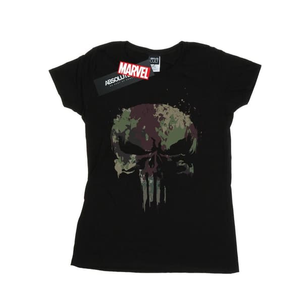 Marvel Dam/Tjej - The Punisher TV-serie - T-shirt i bomull med kamouflageskalle