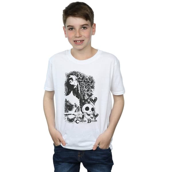 Corpse Bride T-shirt med logo och dödskalle för pojkar