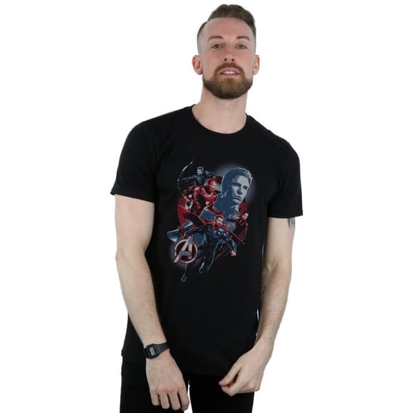 Marvel Mens Avengers Endgame Shield Team T-Shirt