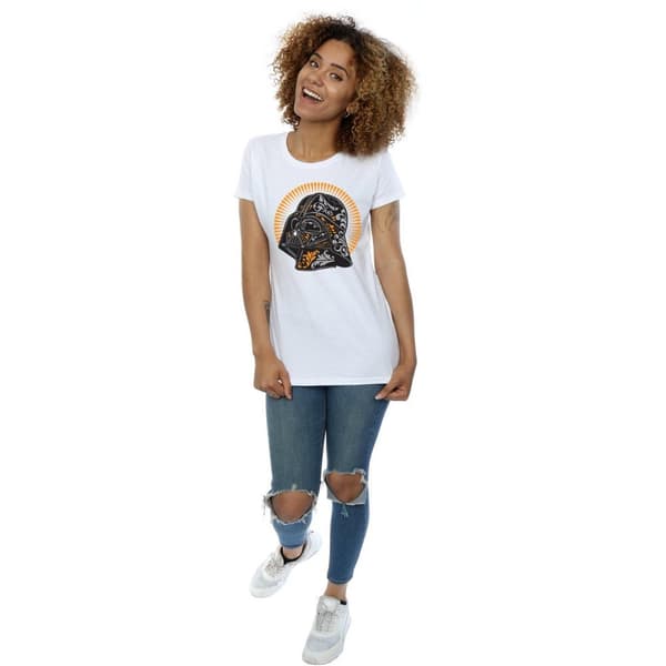 Star Wars Dam/Tjej Darth Vader Dia De Los Muertos T-shirt i bomull