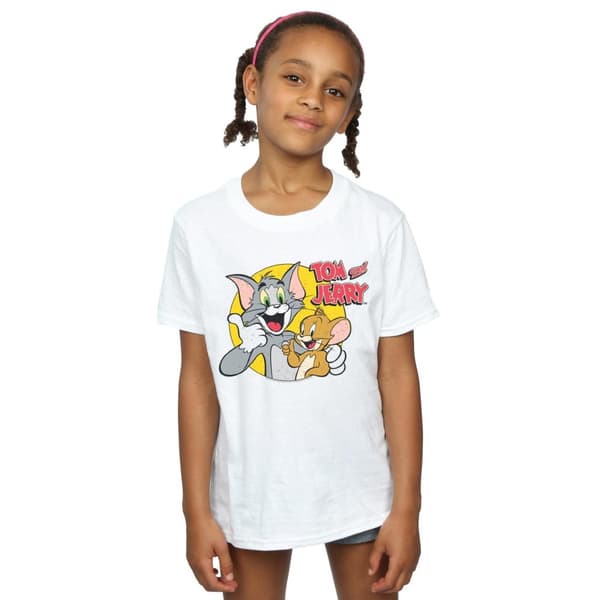 Tom And Jerry T-shirt i bomull med tummen upp för flickor